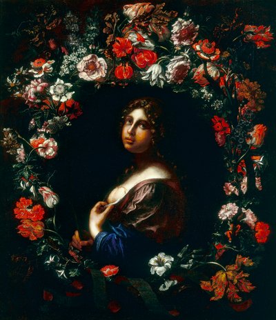 Sainte Agathe enveloppée dans une guirlande florale - Onorio and Scacciati Marinari